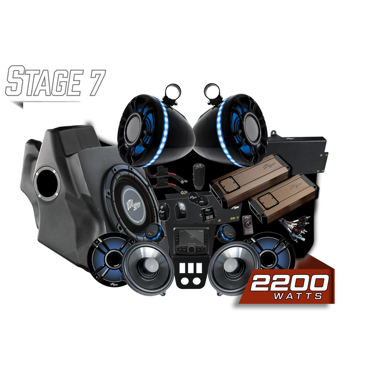 UTV Stereo Stage 7 audio system kit with speakers amplifiers subwoofer and head unit