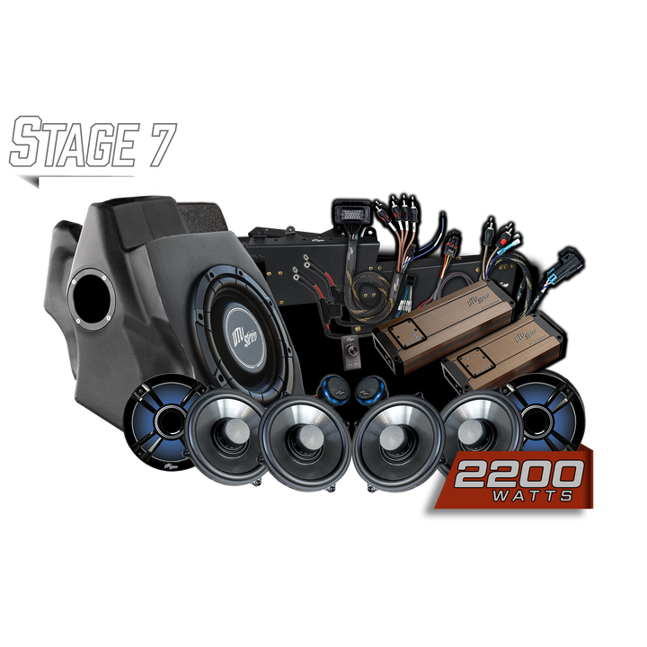 UTV Stereo Stage 7 audio system kit with subwoofer enclosure amplifiers and speakers