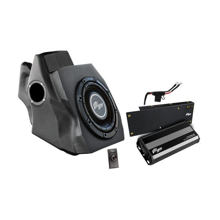 UTV Stereo subwoofer enclosure with amplifier and bass controller
