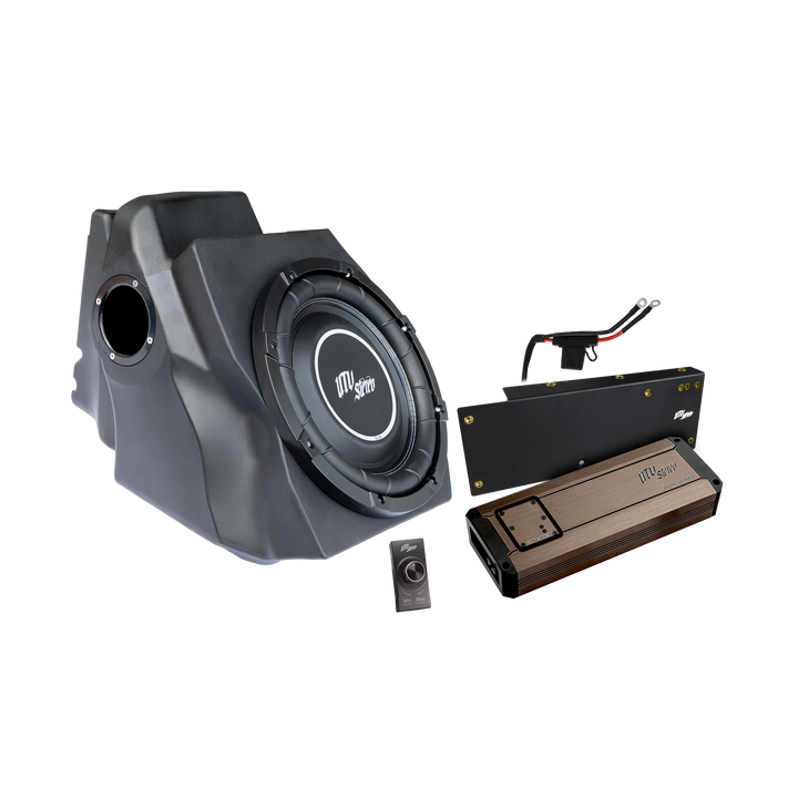 UTV Stereo subwoofer enclosure with amplifier and bass controller