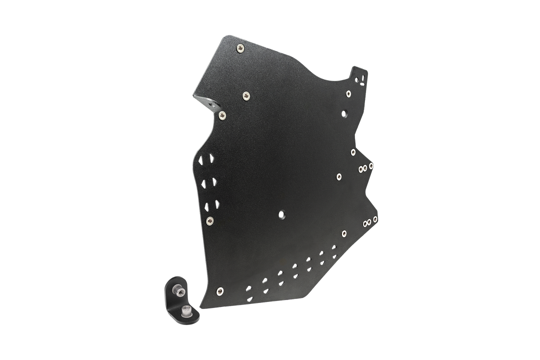 UTV Stereo black metal mounting bracket with pre-drilled holes