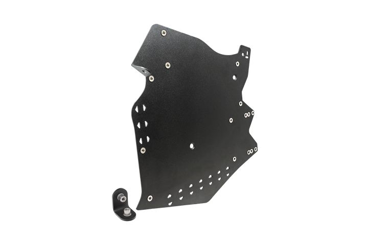 UTV Stereo black metal mounting bracket with pre-drilled holes