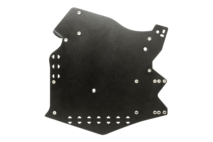 Black UTV Stereo metal mounting bracket with predrilled holes