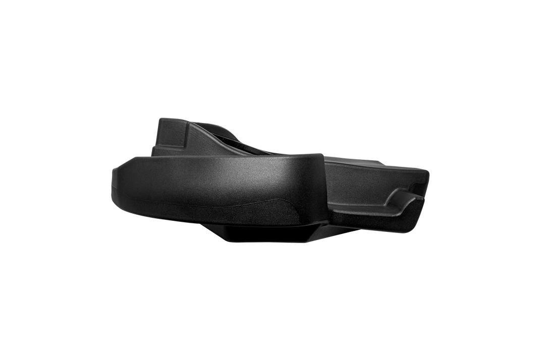 Black plastic automotive interior trim component