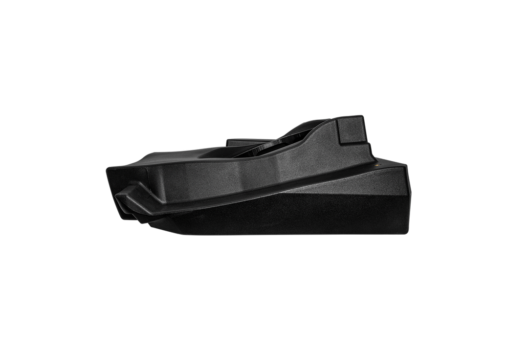 Black plastic molded base component for automotive interior