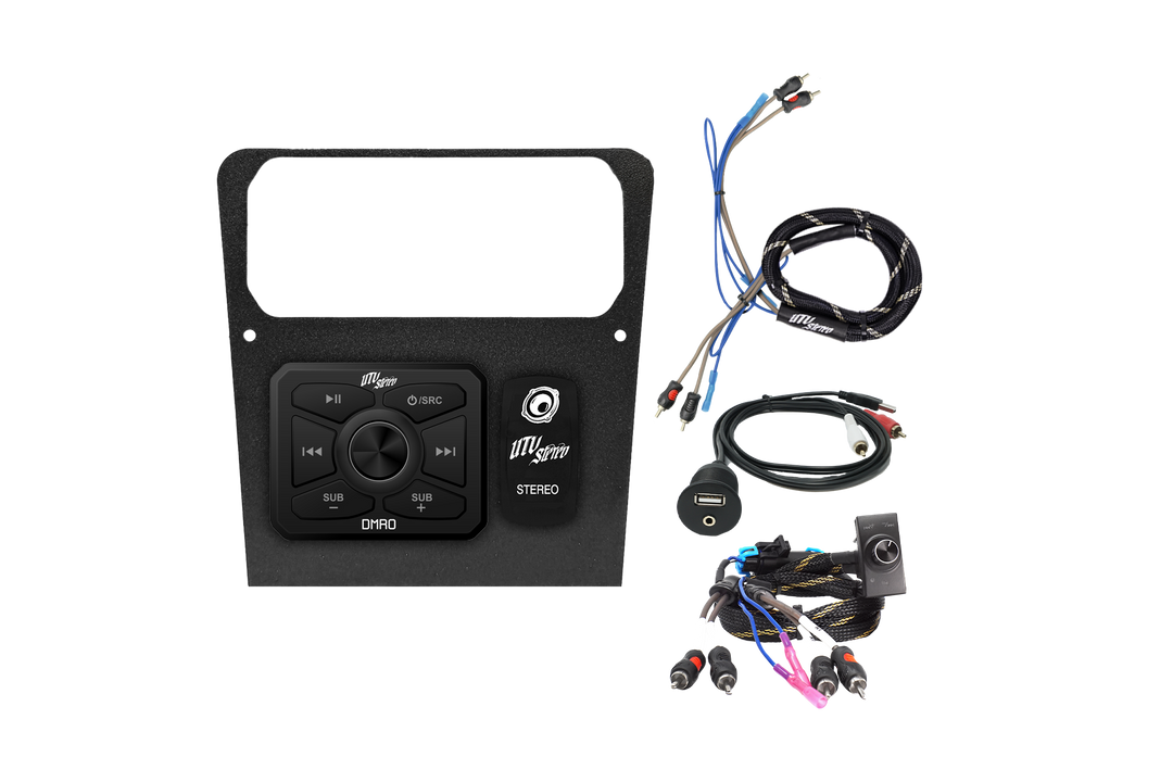 UTV Stereo dash kit with digital media receiver and wiring harness