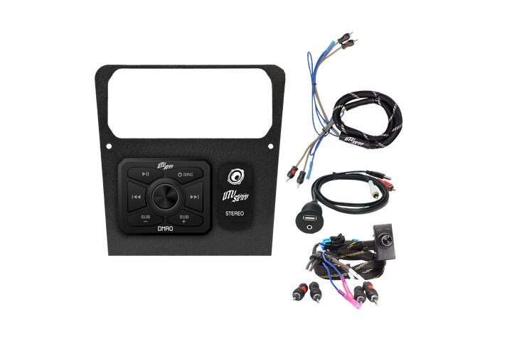UTV Stereo dash kit with digital media receiver and wiring harness