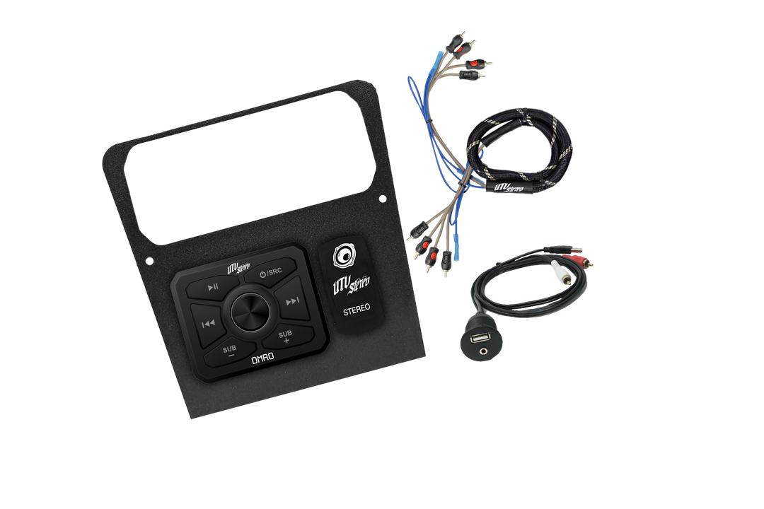 UTV Stereo dash kit with controller and wiring harness