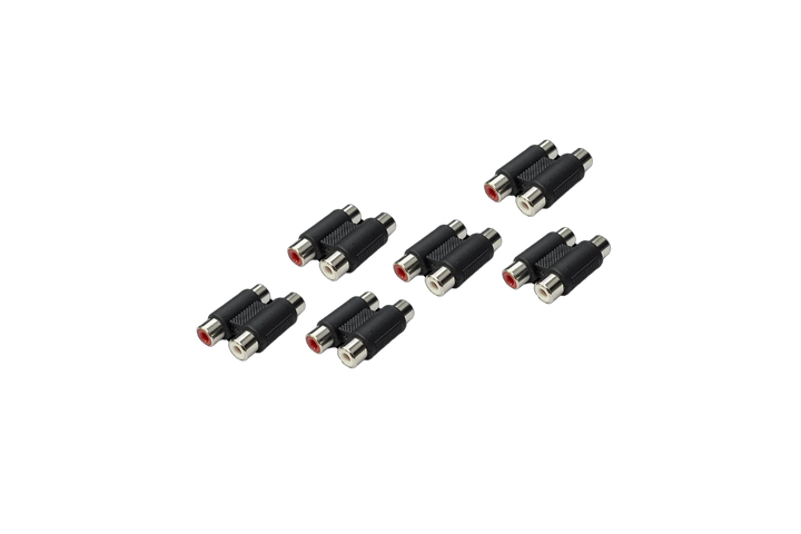 UTV Stereo RCA Y adapters in a group