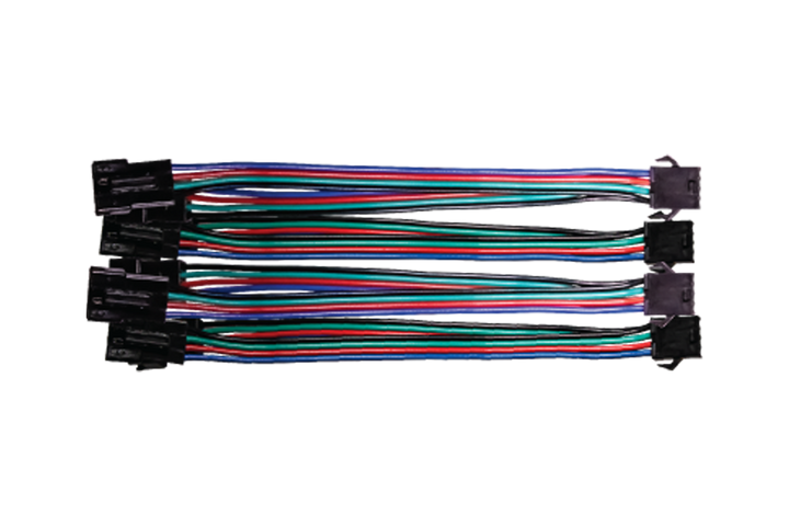 UTV Stereo multi colored wiring harness with black plastic connectors