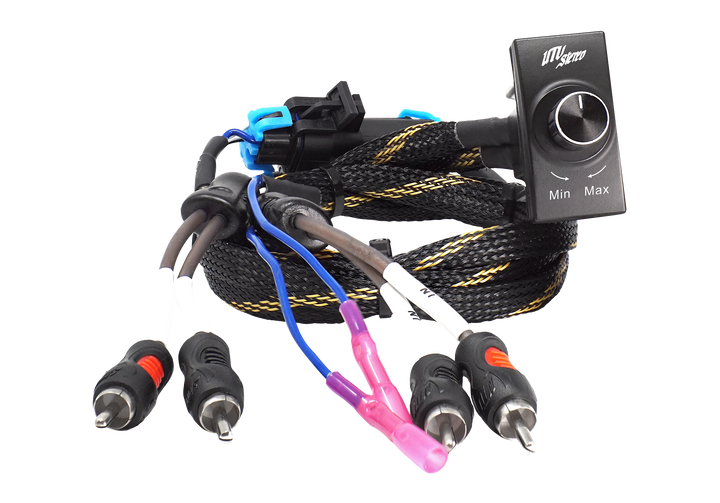 UTV Stereo bass controller with wiring harness and RCA connectors