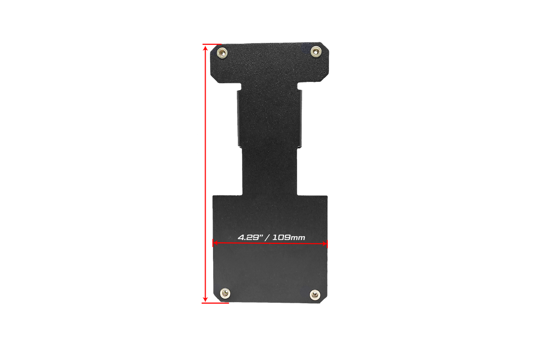 UTV Stereo black metal mounting bracket with 4.29 inch width measurement