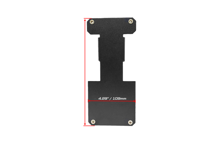 UTV Stereo black metal mounting bracket with 4.29 inch width measurement