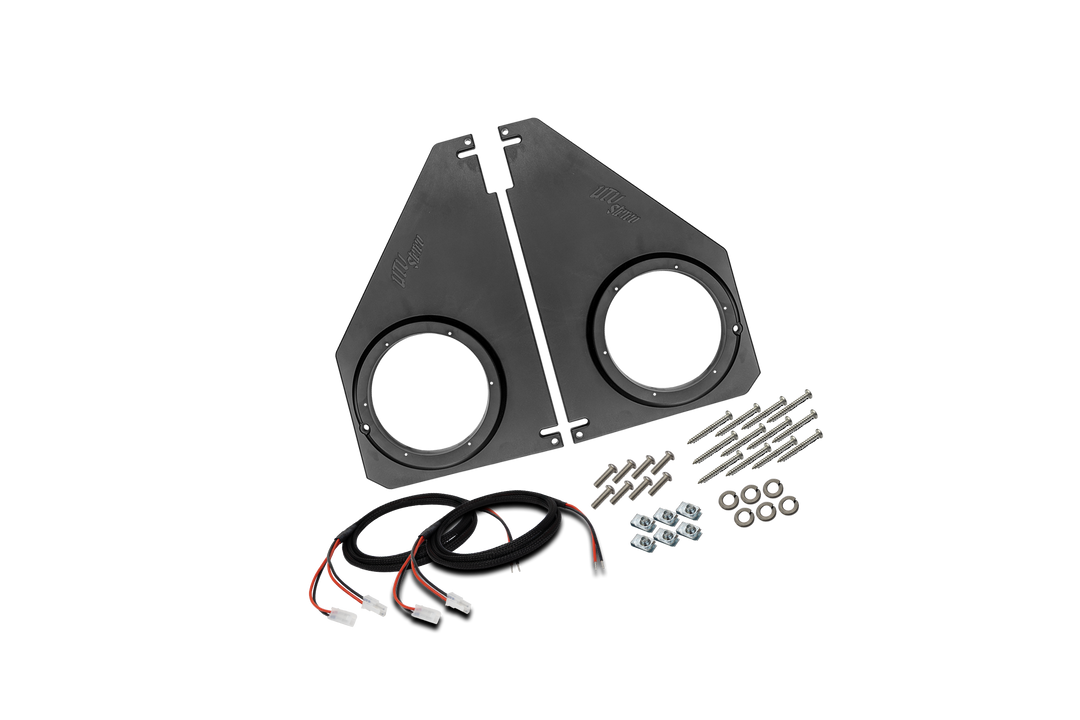 UTV Stereo speaker mounting panels with wiring harnesses and hardware kit