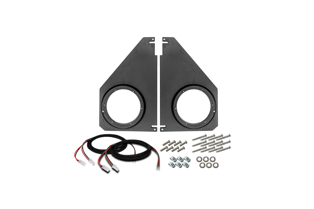 UTV Stereo speaker mounting plates with wiring harnesses and hardware kit