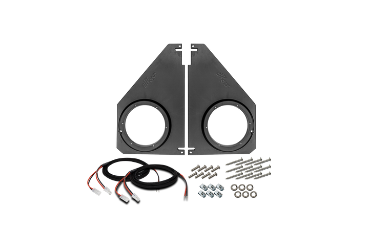 UTV Stereo speaker mounting plates with wiring harnesses and hardware kit