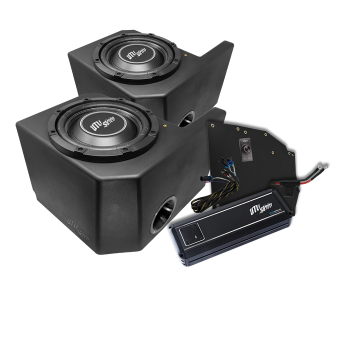 UTV Stereo dual subwoofer enclosure kit with amplifier and wiring harness