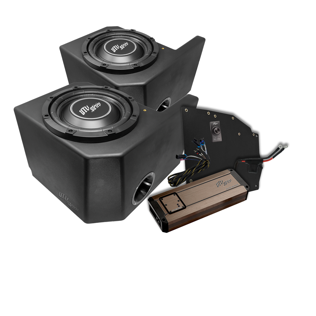 UTV Stereo subwoofer enclosures with amplifier and wiring kit