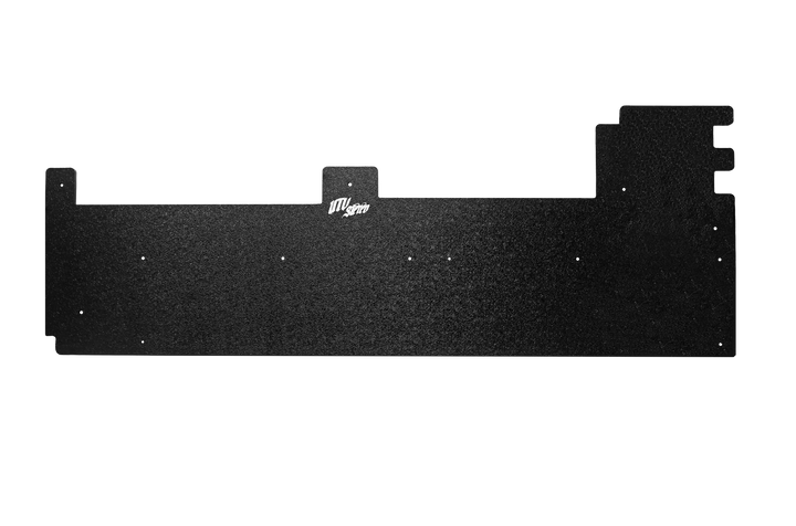 Black UTV Stereo metal mounting plate with predrilled holes