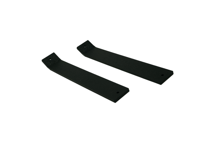 Two black UTV Stereo mounting brackets