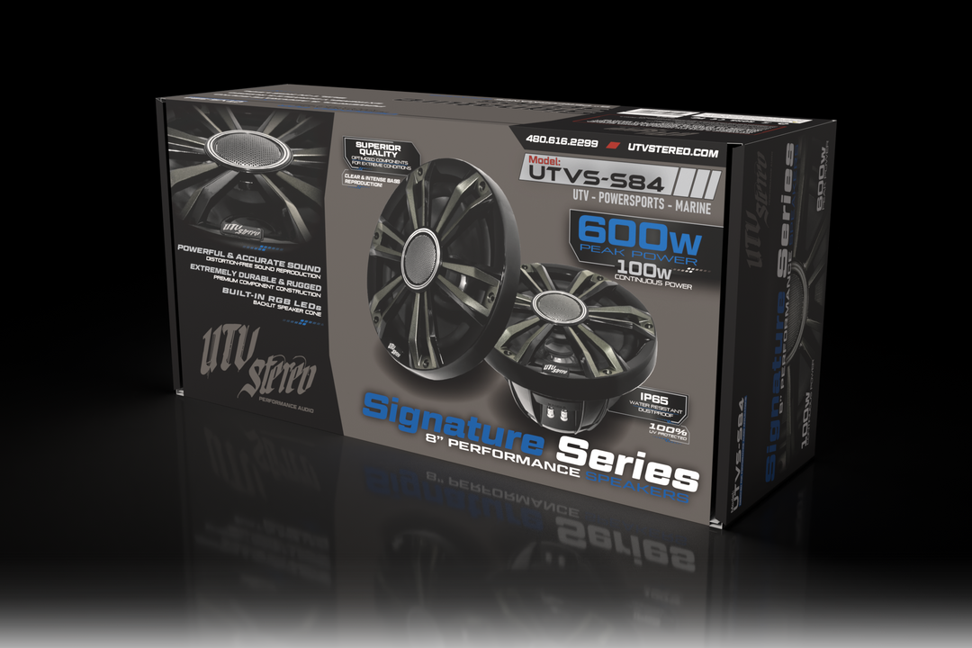 UTV Stereo Signature Series 8 inch performance speaker retail box