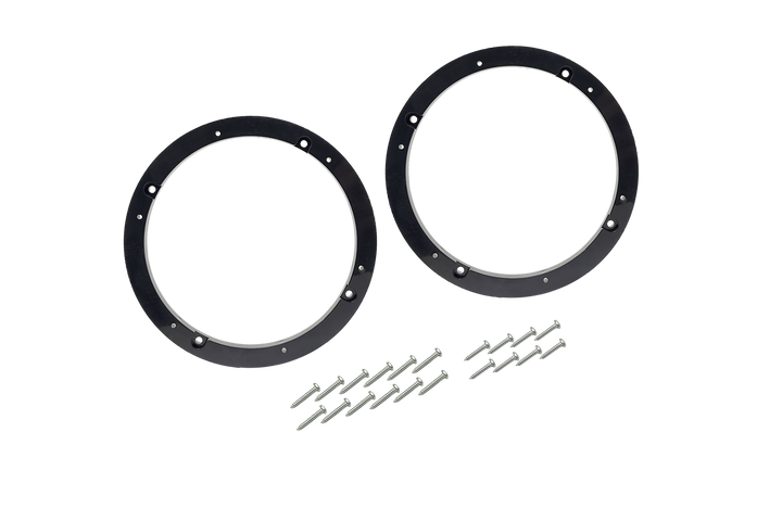 UTV Stereo black speaker adapter rings with mounting screws