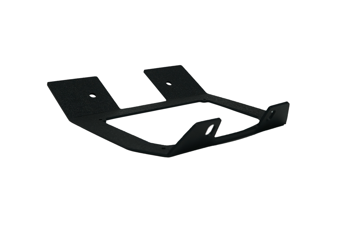 UTV Stereo black metal mounting bracket with predrilled holes