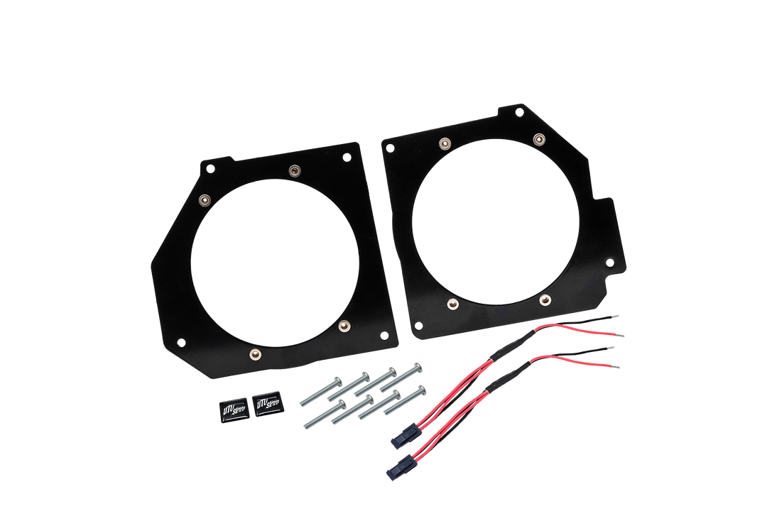 UTV Stereo speaker mounting plates with hardware and wiring harnesses