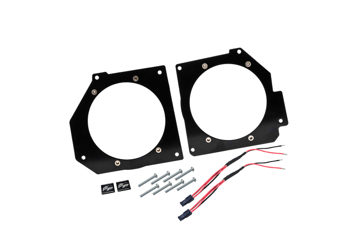 UTV Stereo speaker mounting plates with hardware and wiring harnesses