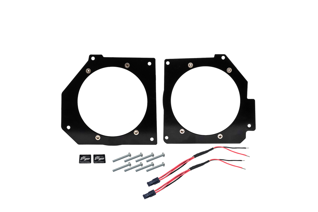 UTV Stereo speaker mounting plates with hardware and wiring harnesses