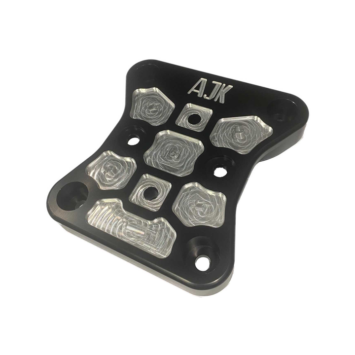 Can-Am X3 Billet Aluminum Radius Rod Plate by AJK Offroad Lower Right Side View No Hook