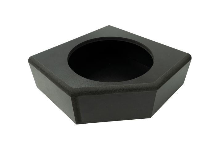 Black pentagonal subwoofer enclosure box