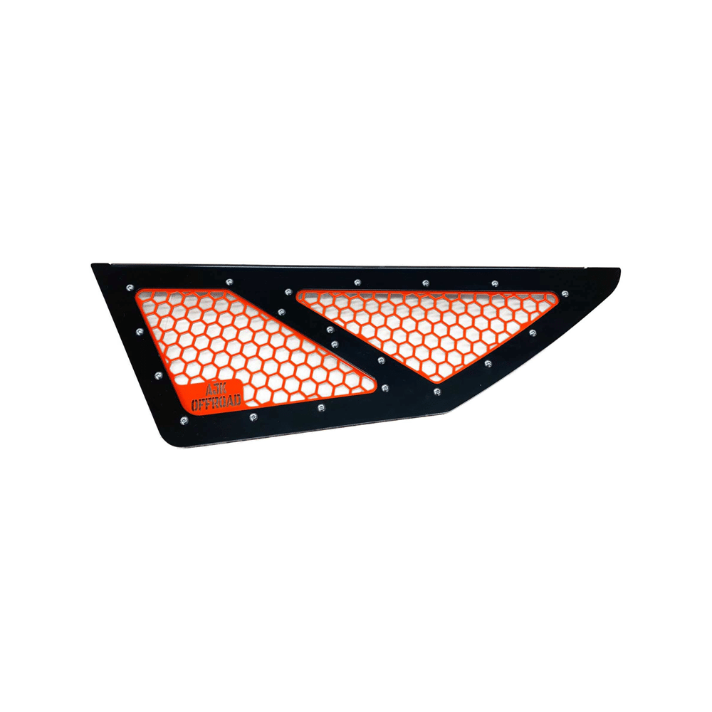 Vented Honda Talon Lower Doors by AJK Offroad Back Vents in Orange