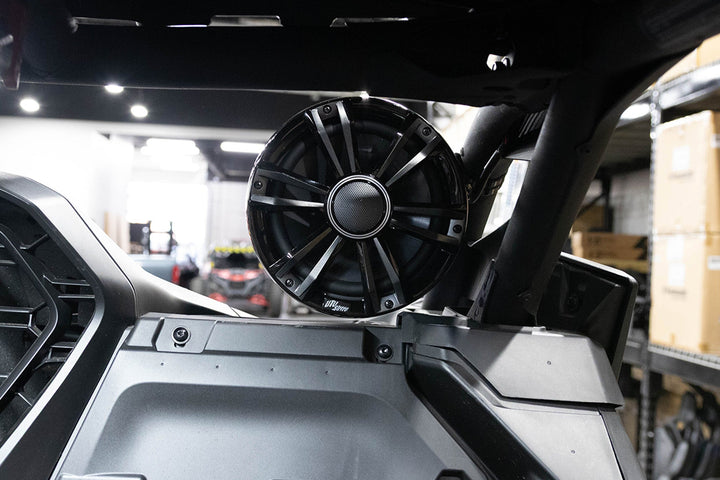 UTV Stereo speaker mounted on a vehicle roll cage
