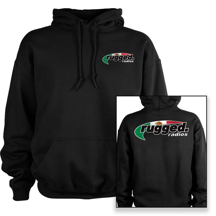 Rugged Radios MEXICAN FLAG Pullover Hoodie - Black - XL