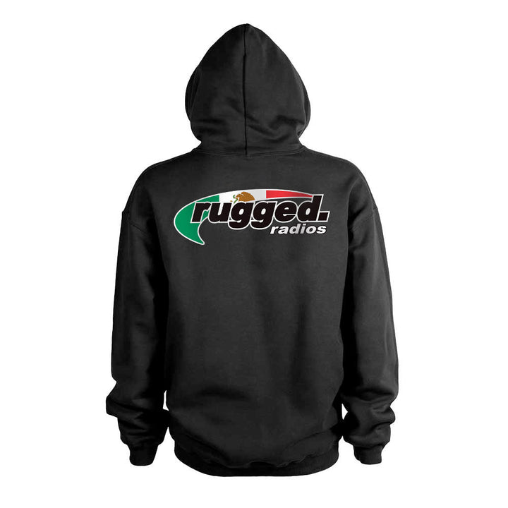 Rugged Radios MEXICAN FLAG Pullover Hoodie - Black - XL