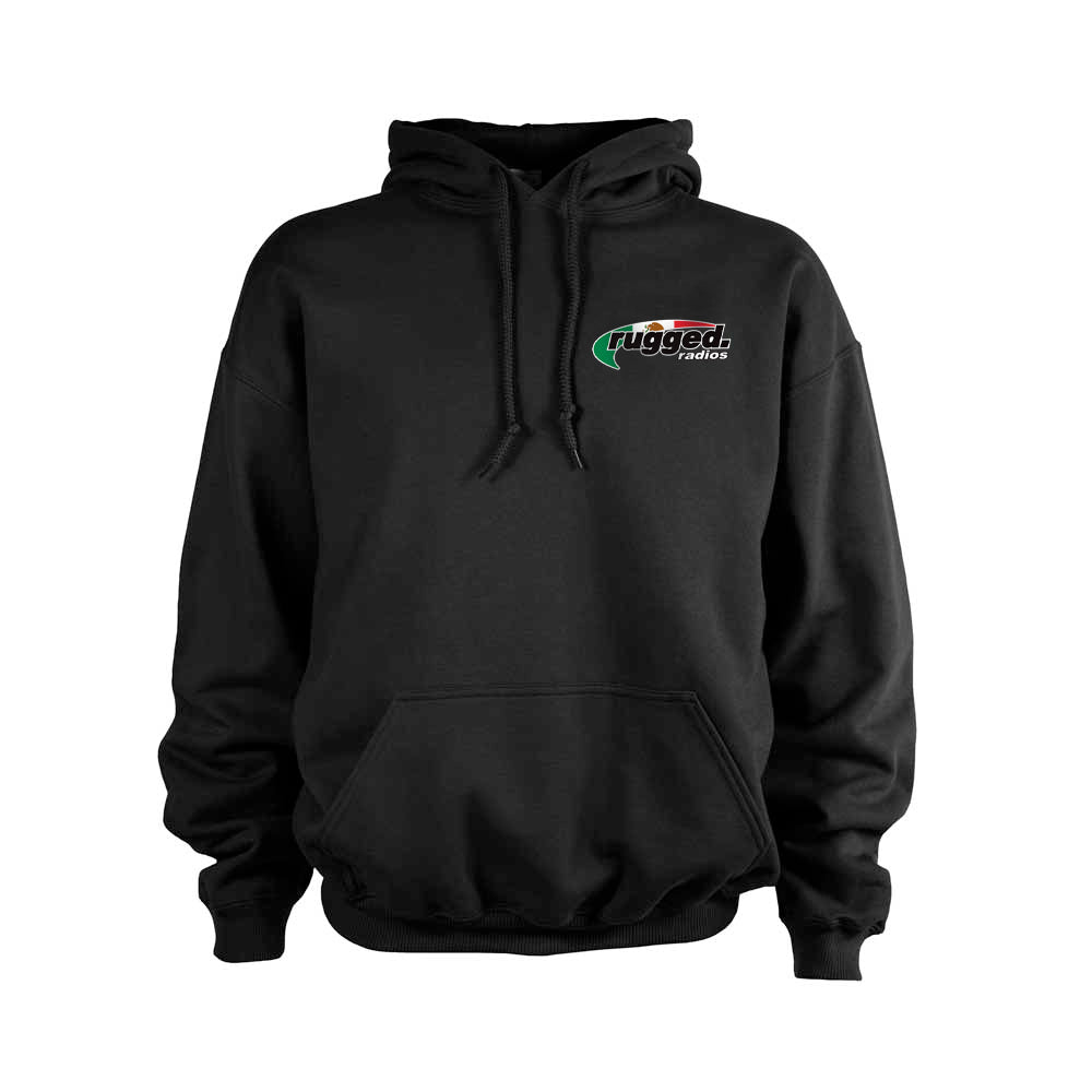 Rugged Radios MEXICAN FLAG Pullover Hoodie - Black - XXXL