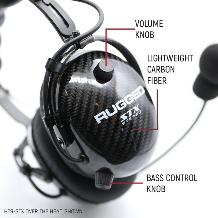 AlphaBass Carbon Fiber Stereo Headset with Bass Boost and Volume Control (OTH and BTH) - Over The Head