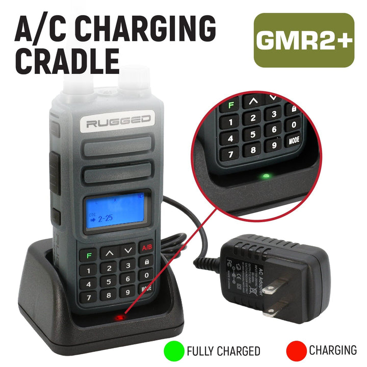 Rugged GMR2 PLUS - GMRS and FRS Two Way Handheld Radio with Hand Mic