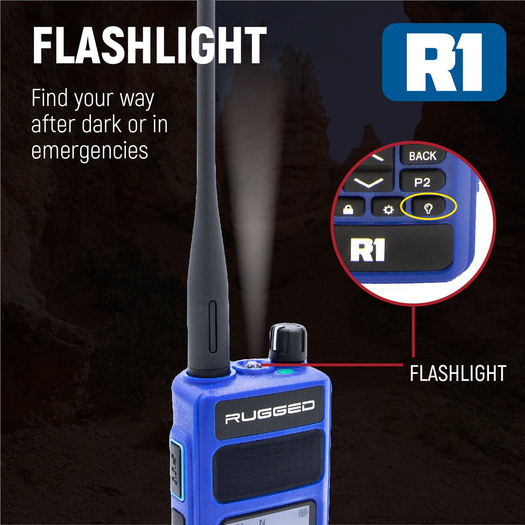 BUNDLE - Rugged R1 - Business Band Two Way Handheld Radio - with Hand Mic