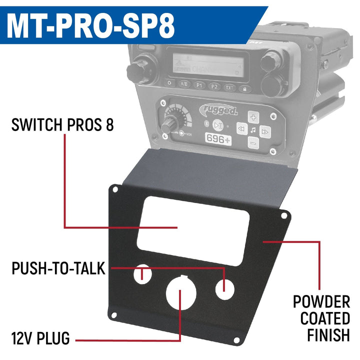 Lower Accessory Panel for Polaris RZR PRO XP RZR Turbo R and RZR PRO R Dash Mount Radio and Intercom - Switch Pros 12