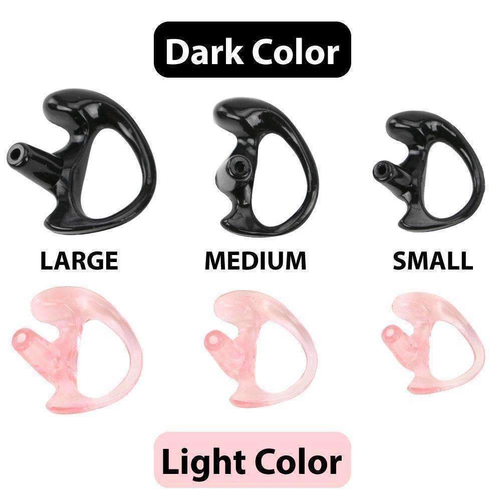 Rubber Ear Mold Buds for Acoustic Tubes - Left Ear / Light Color