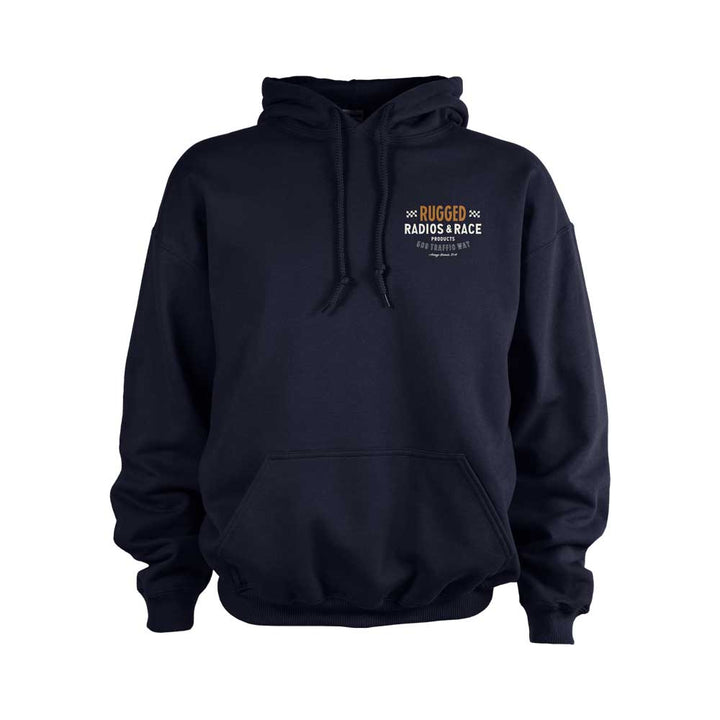 Rugged Radios VINTAGE RACE Pullover Hoodie - Navy Blue - Large