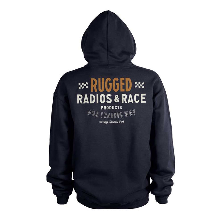 Rugged Radios VINTAGE RACE Pullover Hoodie - Navy Blue - XXXL