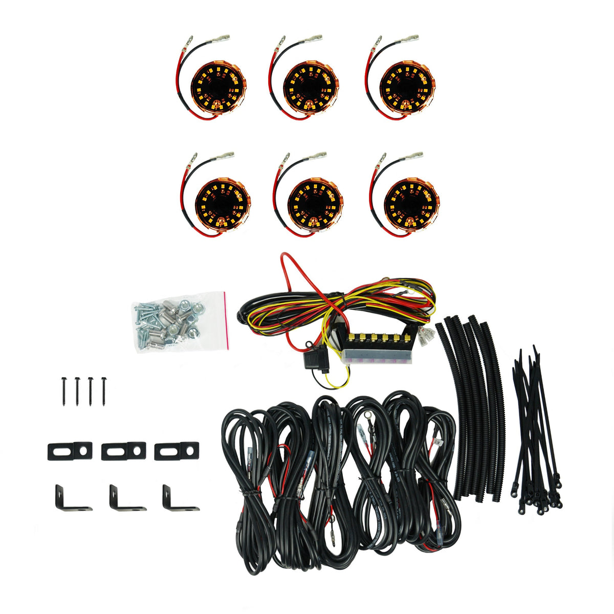 Cyclone V2 LED - Rock Light - 6-Light System - Amber - 5W Flood Beam - #91041