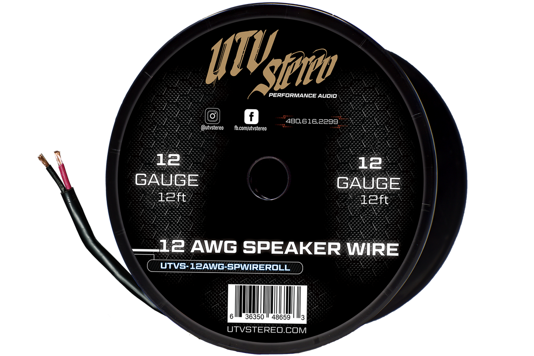 UTV Stereo 12 gauge 12 foot speaker wire spool