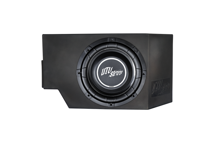 UTV Stereo Elite subwoofer in a black enclosure