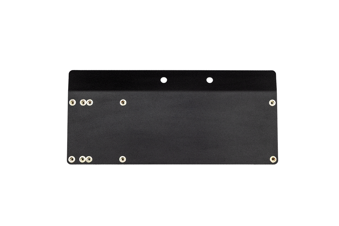 UTV Stereo black metal mounting plate with predrilled holes