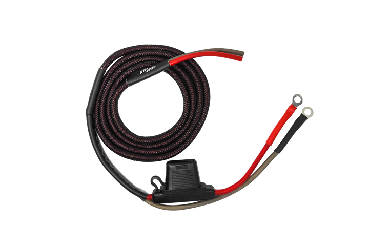 UTV Stereo power cable with inline fuse holder and ring terminals