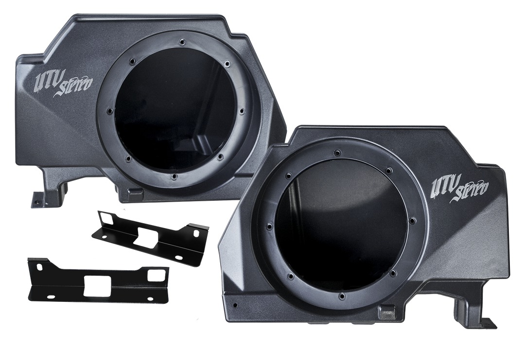 UTV Stereo speaker enclosures and metal mounting brackets